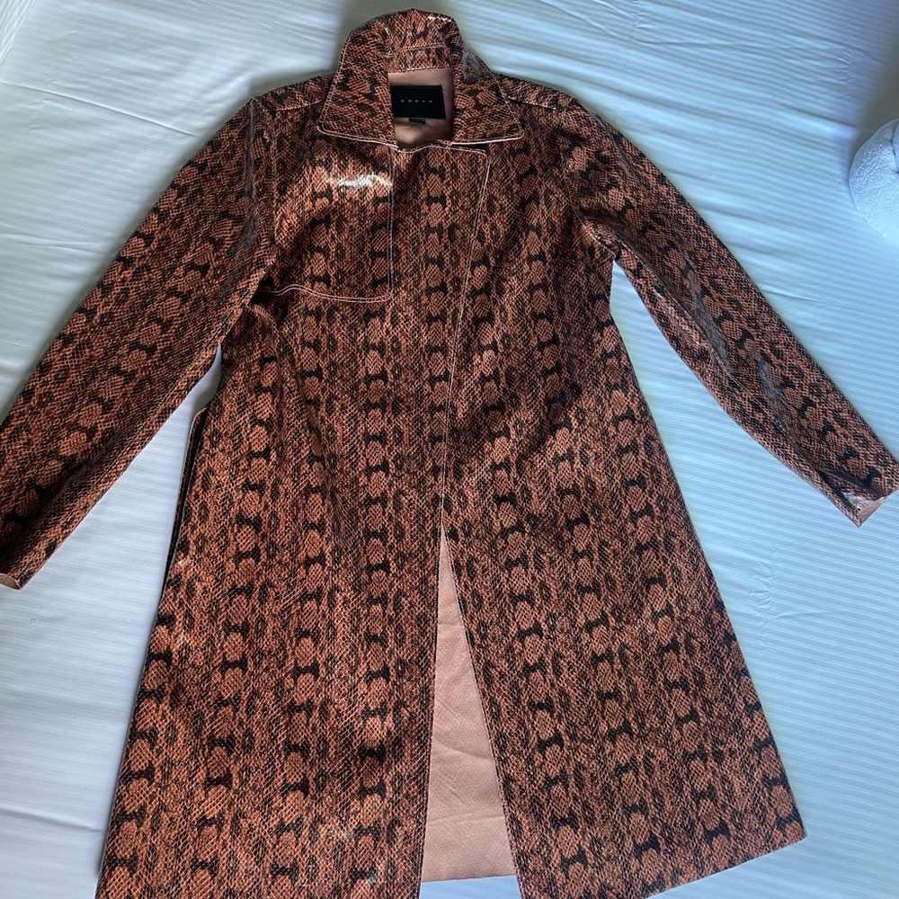 Blank NYC Brown Patterned Trench Coat